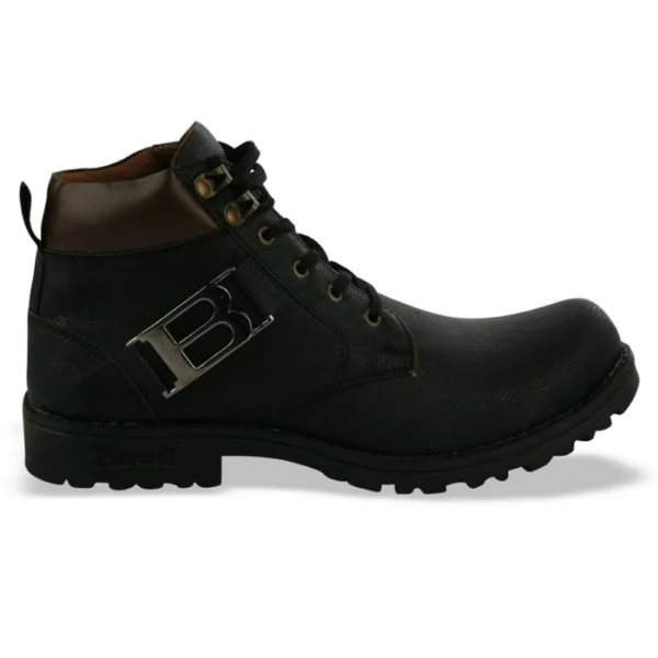 Men Black Color Synthetic Material Casual Boots