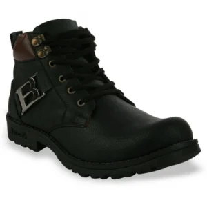 Men Black Color Synthetic Material Casual Boots