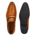 Men Tan Brown Color Nappa Leather Material Casual Formal Shoes