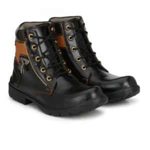 Men Black,Tan Brown Color Leatherette Material Casual Long Boots