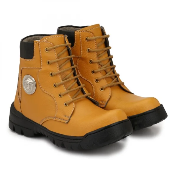 Men Brown Color Leatherette Material Casual Long Boots