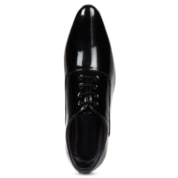 Men's Black Color Patent Leather Material Casual Formal Shoes