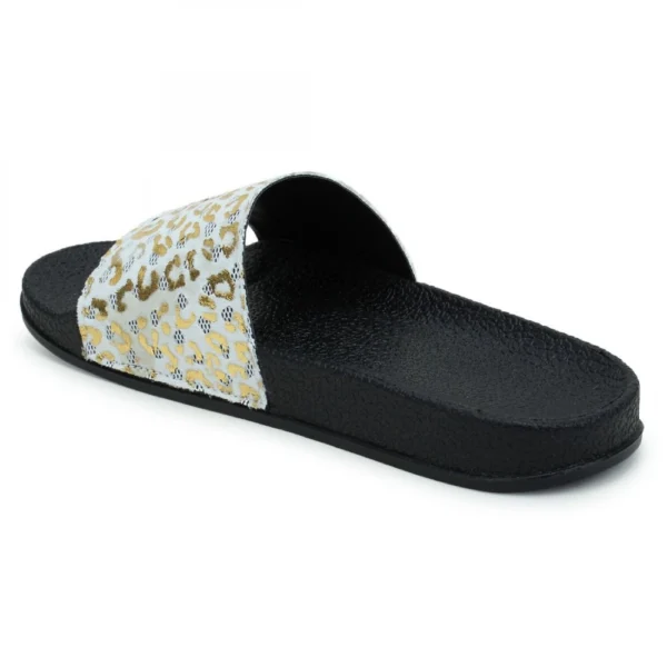 Women White Color Synthetic Material Casual Sliders