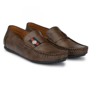 Men Brown Color Leatherette Material Casual Loafers