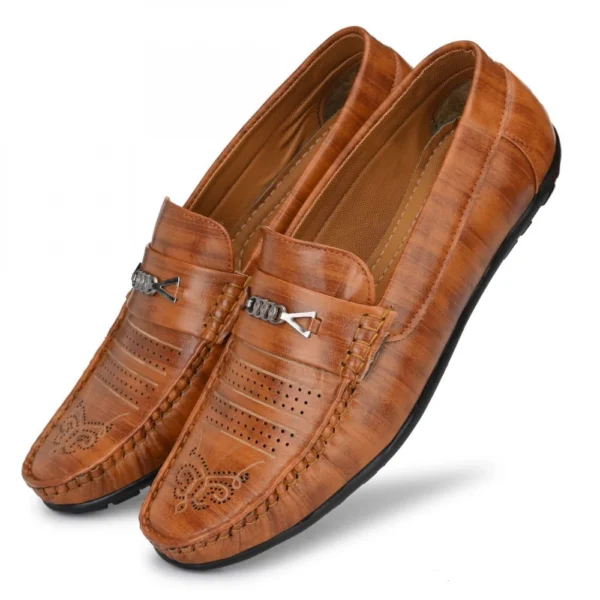 Men Tan Brown Color Leatherette Material Casual Loafers