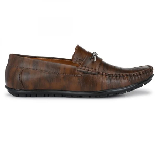 Men Brown Color Leatherette Material Casual Loafers