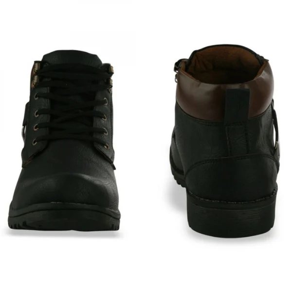 Men Black Color Synthetic Material Casual Boots