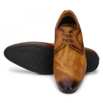 Men Tan Brown Color Nappa Leather Material Casual Formal Shoes