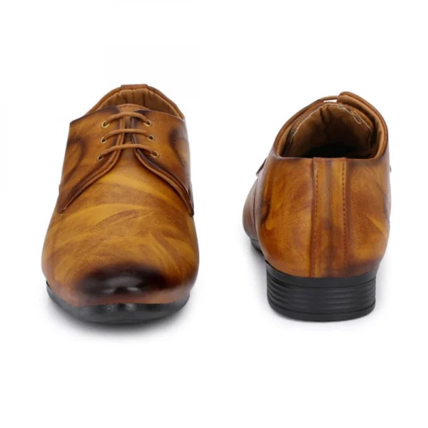 Men Tan Brown Color Nappa Leather Material Casual Formal Shoes