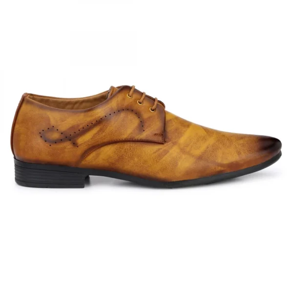 Men Tan Brown Color Nappa Leather Material Casual Formal Shoes