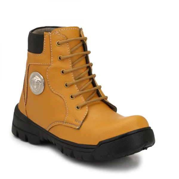 Men Brown Color Leatherette Material Casual Long Boots