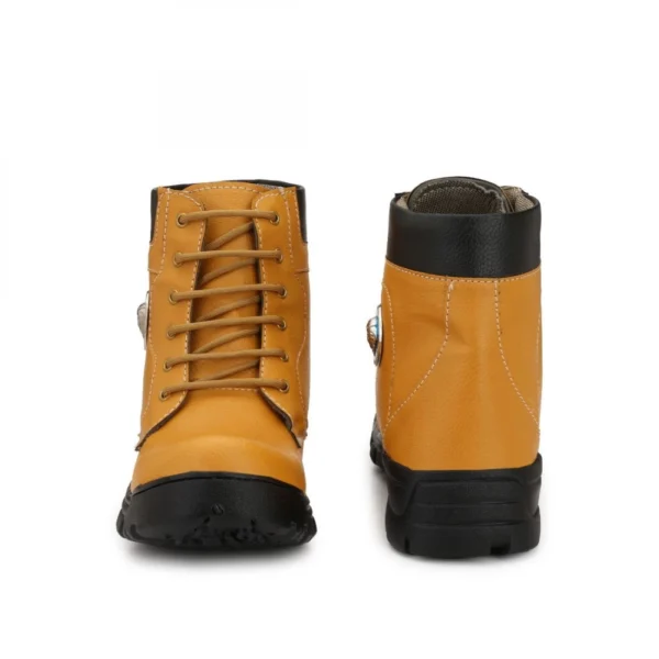Men Brown Color Leatherette Material Casual Long Boots