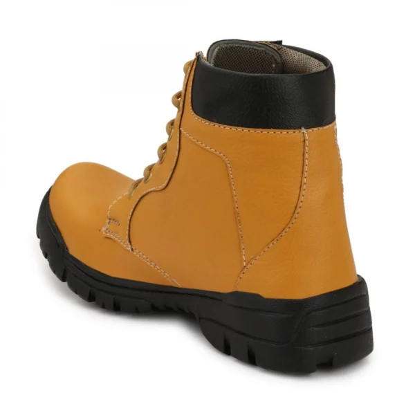Men Brown Color Leatherette Material Casual Long Boots