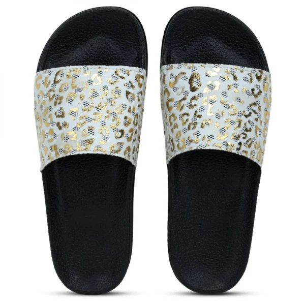 Women White Color Synthetic Material Casual Sliders