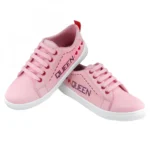 Women Pink Color Leatherette Material Casual Sneakers