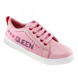 Women Pink Color Leatherette Material Casual Sneakers