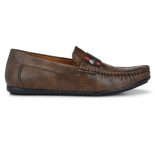 Men Brown Color Leatherette Material Casual Loafers