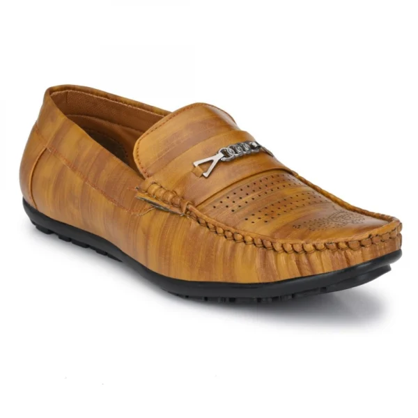 Men Beige Tan,Brown Color Leatherette Material Casual Loafers