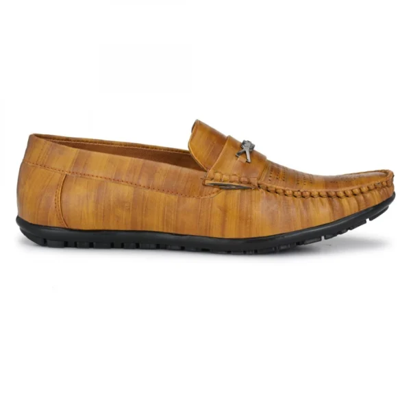 Men Beige Tan,Brown Color Leatherette Material Casual Loafers