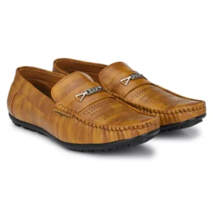 Men Beige Tan,Brown Color Leatherette Material Casual Loafers