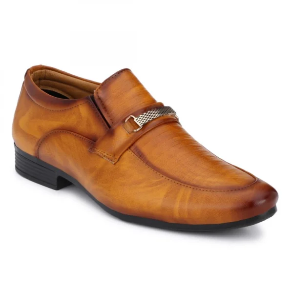 Men Tan Brown Color Nappa Leather Material Casual Formal Shoes