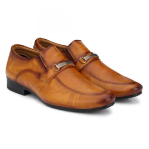 Men Tan Brown Color Nappa Leather Material Casual Formal Shoes