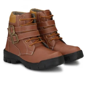 Men Brown Color Leatherette Material Casual Long Boots