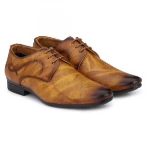 Men Tan Brown Color Nappa Leather Material Casual Formal Shoes