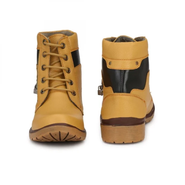 Men Brown Color Leatherette Material Casual Long Boots