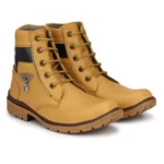 Men Brown Color Leatherette Material Casual Long Boots