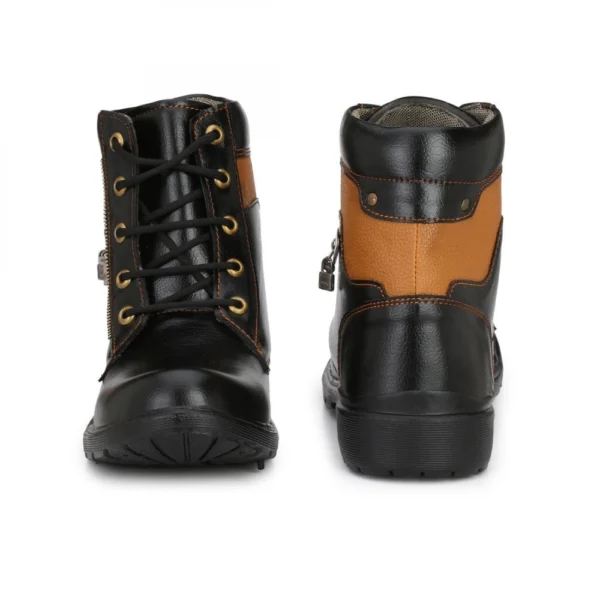 Men Black,Tan Brown Color Leatherette Material Casual Long Boots