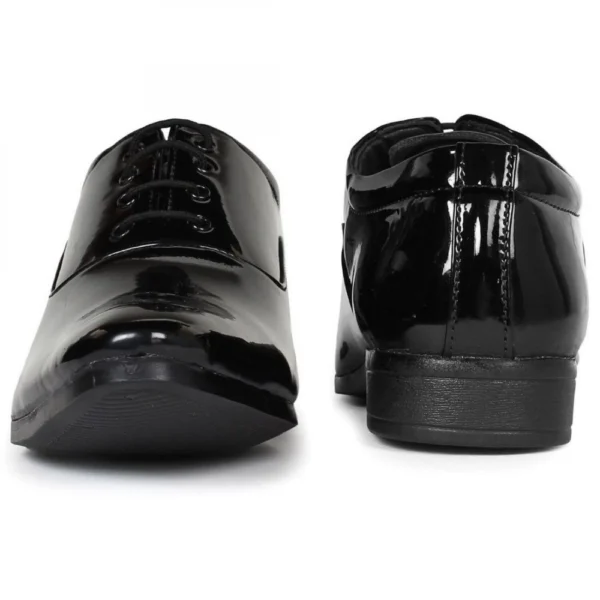 Men's Black Color Patent Leather Material Casual Formal Shoes