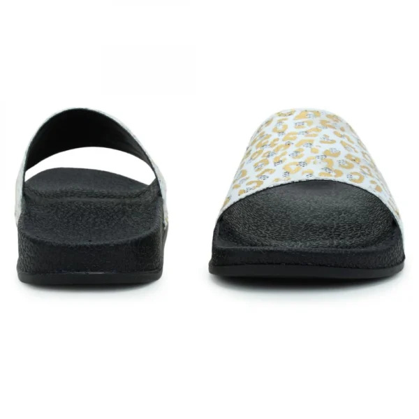 Women White Color Synthetic Material Casual Sliders