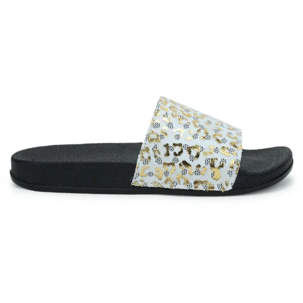 Women White Color Synthetic Material Casual Sliders