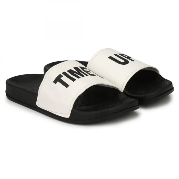 Women White Color Synthetic Material Casual Sliders