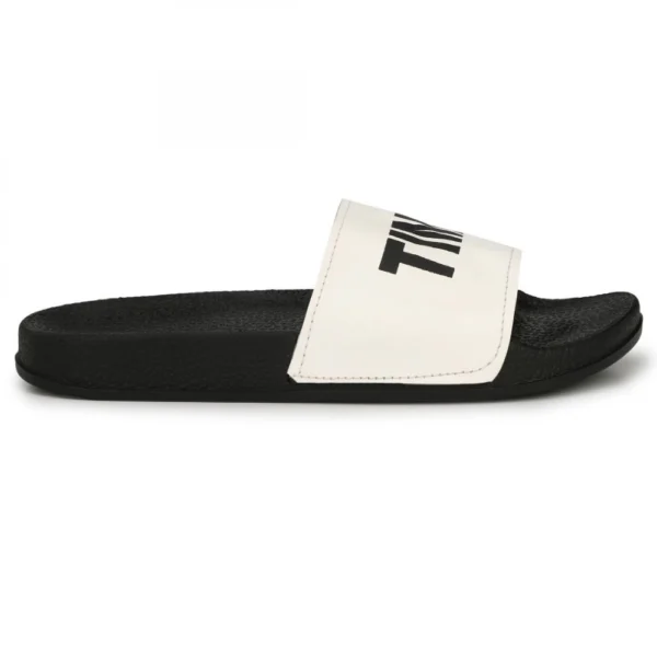 Women White Color Synthetic Material Casual Sliders