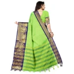 Women's Cotton Silk,Jacquard,Poly Silk Saree (Green, 5-6 Mtrs)