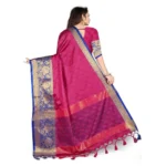 Women's Cotton Silk,Jacquard,Poly Silk Saree (Pink, 5-6 Mtrs)