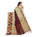 Women's Cotton Silk,Jacquard,Poly Silk Saree (Grey,Magenta, 5-6 Mtrs)