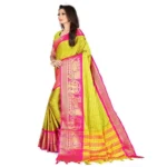 Women's Cotton Silk,Jacquard,Poly Silk Saree (Light Green, 5-6 Mtrs)