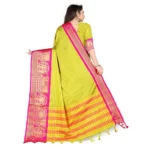 Women's Cotton Silk,Jacquard,Poly Silk Saree (Light Green, 5-6 Mtrs)