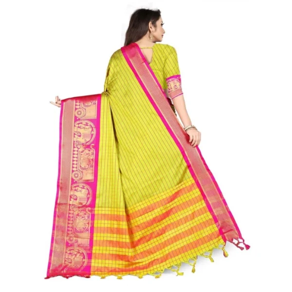 Women's Cotton Silk,Jacquard,Poly Silk Saree (Light Green, 5-6 Mtrs)