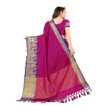 Women's Cotton Silk,Jacquard,Poly Silk (Pink, 5-6 Mtrs)