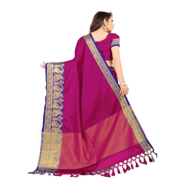 Women's Cotton Silk,Jacquard,Poly Silk (Pink, 5-6 Mtrs)