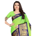 Women's Cotton Silk,Jacquard,Poly Silk Saree (Green, 5-6 Mtrs)