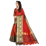 Women's Cotton Silk,Jacquard,Poly Silk Saree (Red, 5-6 Mtrs)