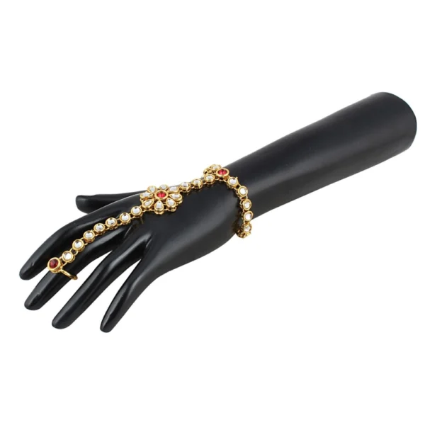 Women's Gold Plated Elegant Hathphool Bracelet-Gold