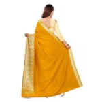Women's Vichitra Silk Saree With Blouse (Mustard, 5-6 Mtrs)