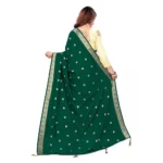 Women's Vichitra Silk Saree With Blouse (Green, 5-6 Mtrs)