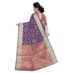 Women's Banarasi Silk Saree With Blouse (Blue, 5-6 Mtrs)